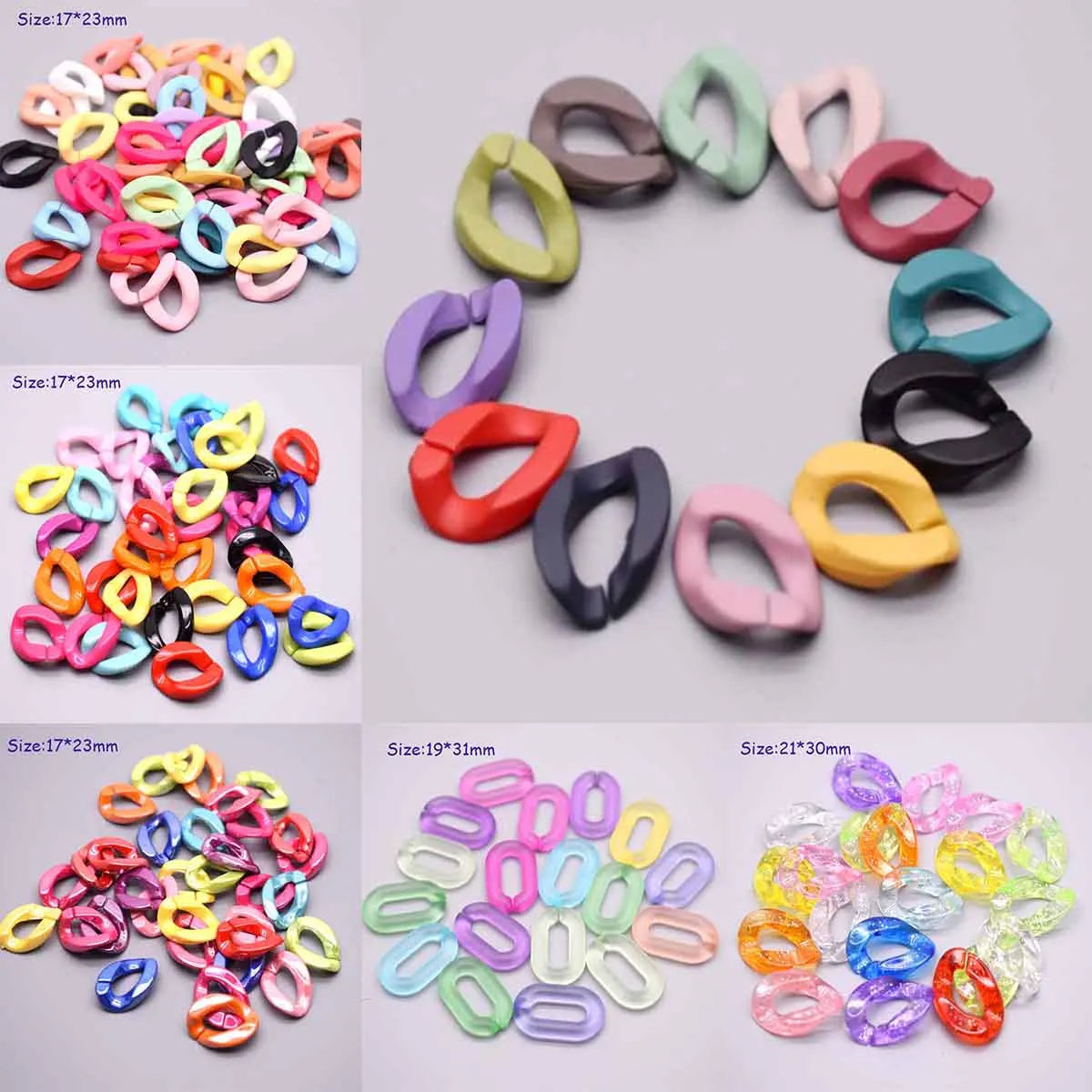 

Wholesale Colorful Acrylic Combination Split Connector DIY Chains For Jewelry AccessNecklace Jewelry Accessorie Finding