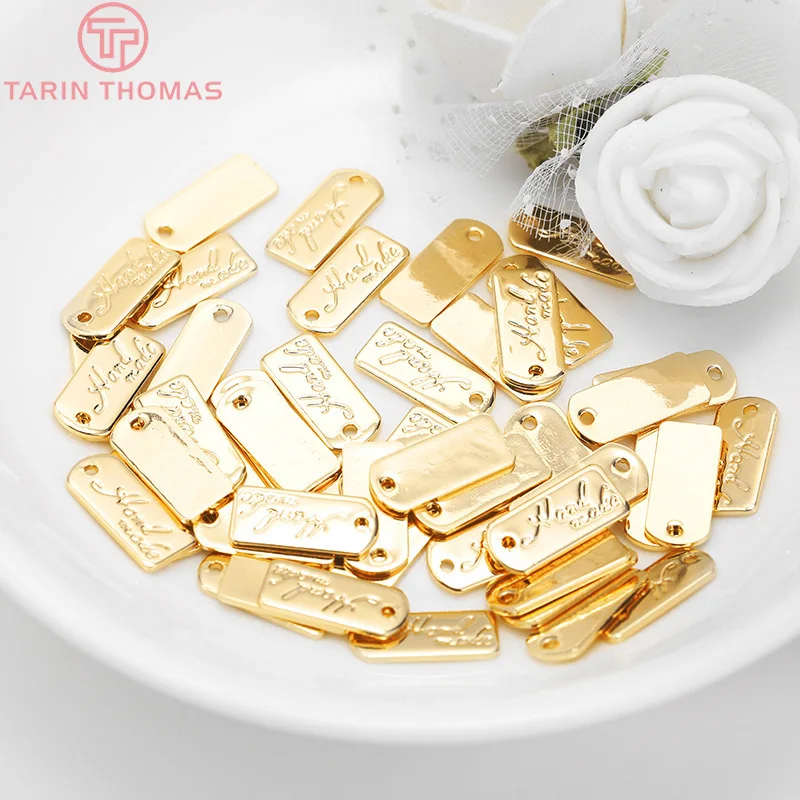 (1010)20 sztuk 5.5x12MM otwór 0.5MM 24K złoty kolor mosiądz prostokąt Handmade Charms wisiorki/biżuteria do własnoręcznego wykonania ustalenia akcesoria