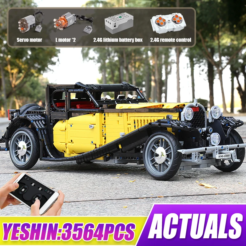 Mould King 13080 Technik 1:8 Vintage 50T Car Building Blocks MOC-25153 Classic Car Construction Bricks Toy for Collectors