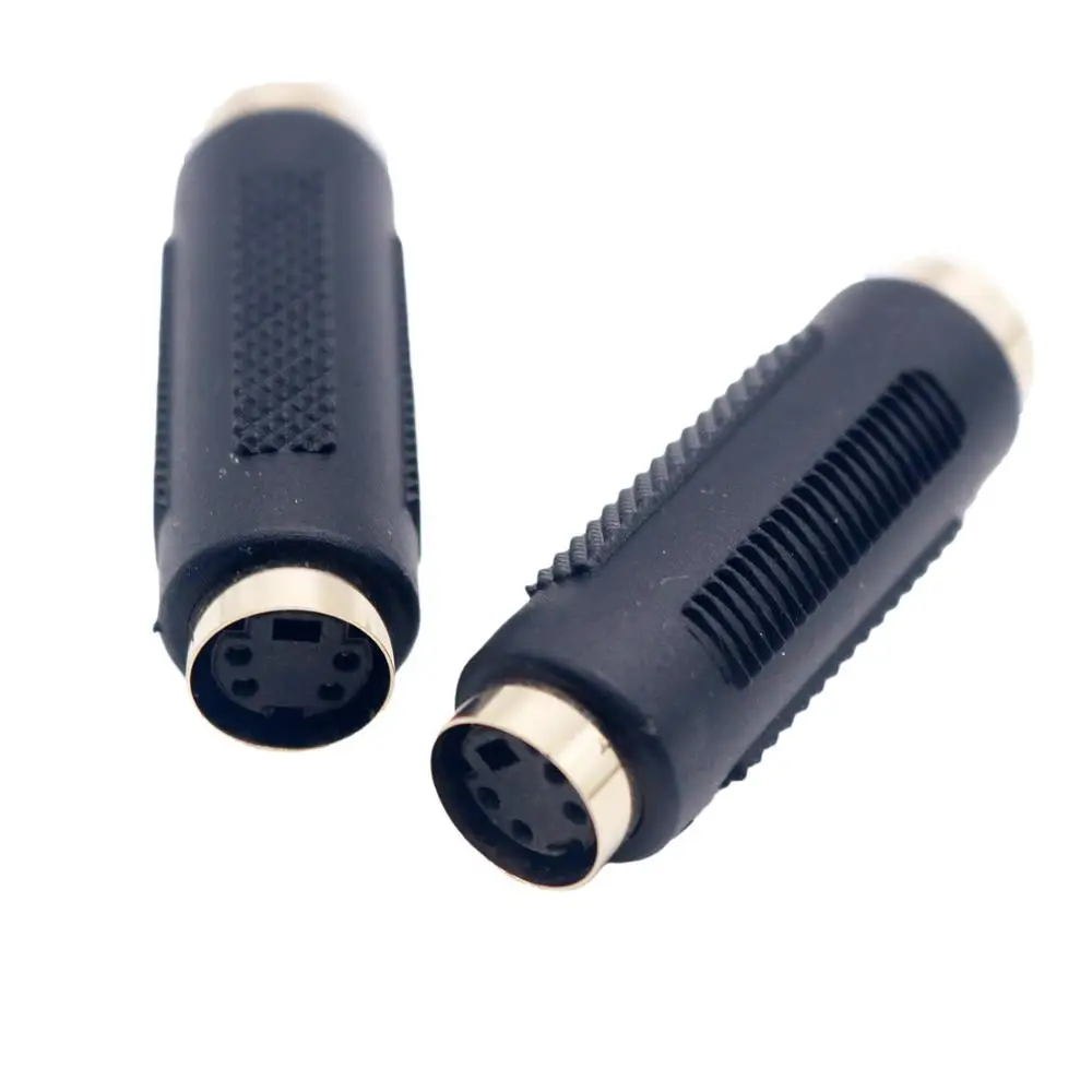 S-Video S-VHS Mini Din 4 PIN Female to Female Gender Change Coupler Extension Connector Composite Video Cable Adapter for DVD