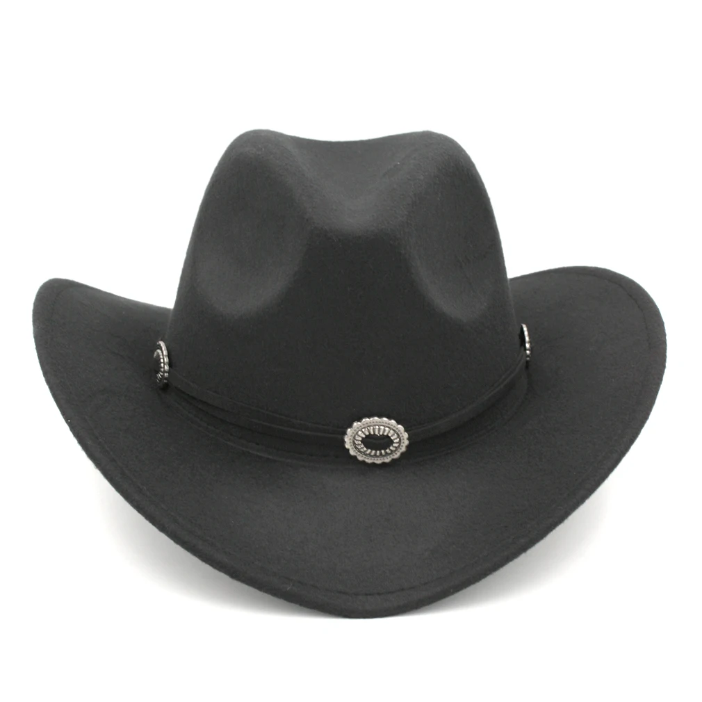 

Mistdawn Western Cowboy Hat Stiff Wide Brim Cowgirl Riding Jazz Party Street Church Wool Blend Sombrero Cap for Womem Men BDBL