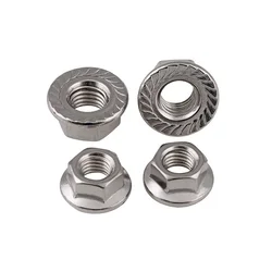 10pcs Inch 1/4 5/16 3/8 1/2 6-32 8-32 10-24 Unc America Coarse Form Lock Metal Heavy Prevailling Torque Flange Hexagon Nut