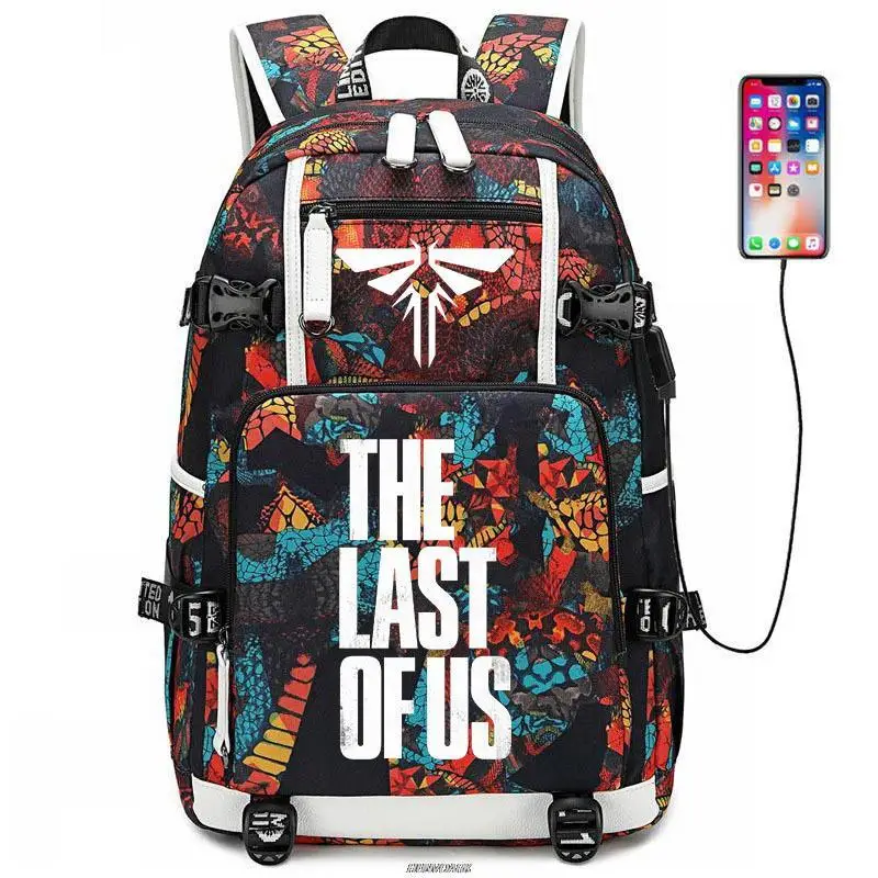 The Last of Us USB Backpack Games School Backpacks For Teenagers Cosplay Boys Girls Laptop Bags Travel Rucksack