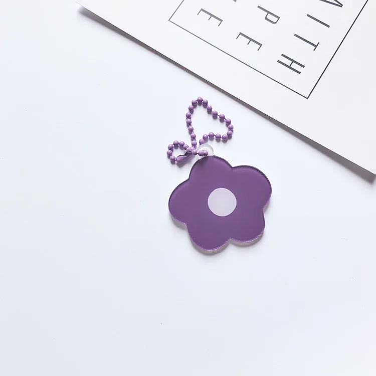 Ins Cute Cartoon Key Chain Flower Strawberry Creative Girl Bag Mobile Phone Shell Pendant Acrylic Chain Key Management Gift