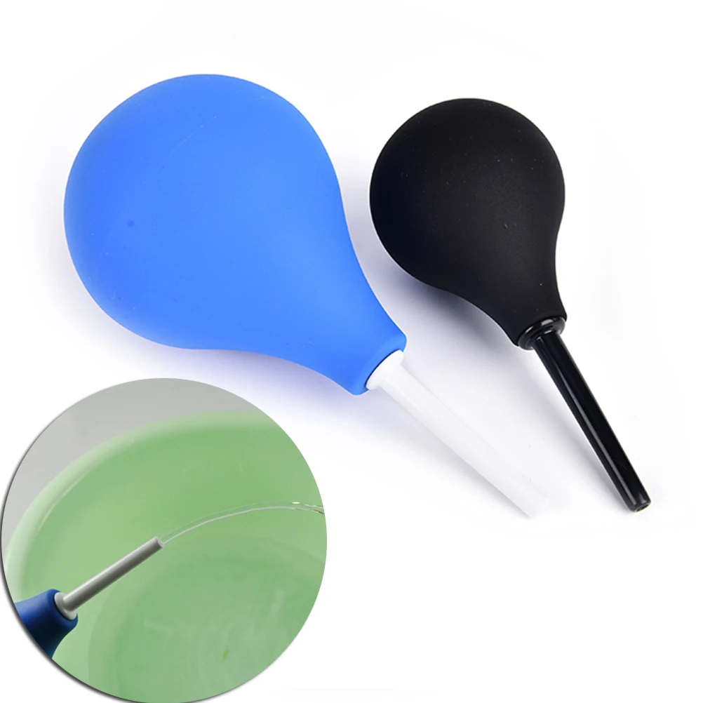 89mL/160ml/220ml Pear Shaped Enema Rectal Shower Cleaning System Silicone Gel Blue Ball For Anal Anus Colon Enema Anal Cleaning