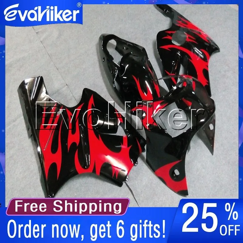 

Custom motorcycle plastic cover for ZX12R 2000-2001 red flames ABS fairing Injection mold+gifts