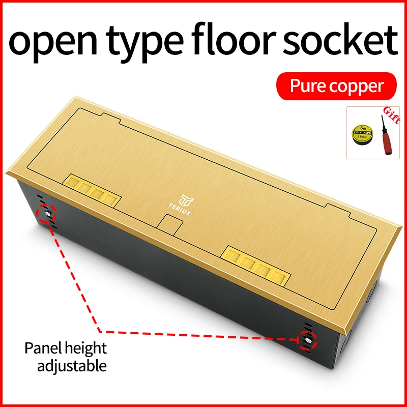

Универсальная напольная розетка из чистой меди, электрическая коробка со встроенной розеткой в столешницу