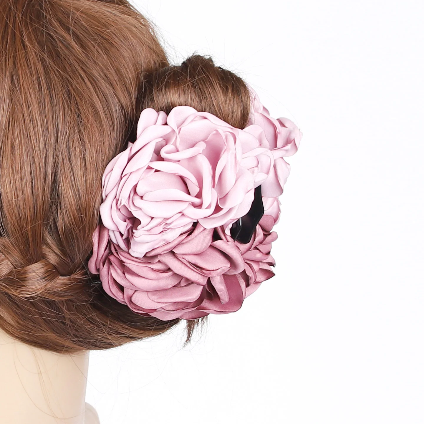 New Fabric Big Camellia Flower Hair Claw Clips Barrettes Women Girls 11CM Plastic Ponytail Holder Hair Clamps Hair Accessories