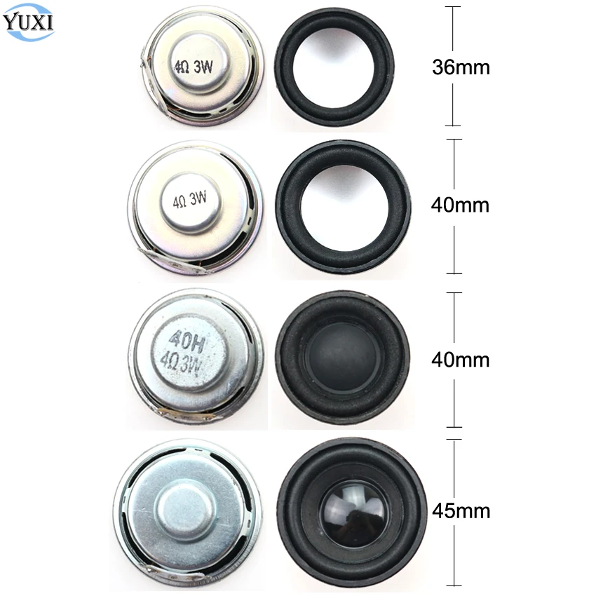 YuXi 2pcs 4R 3W Speaker Horn Diameter 36mm 40mm / 4cm 45mm Amplifier Rubber Gasket Loudspeaker Trumpet Buzzer Ringer 4 ohms