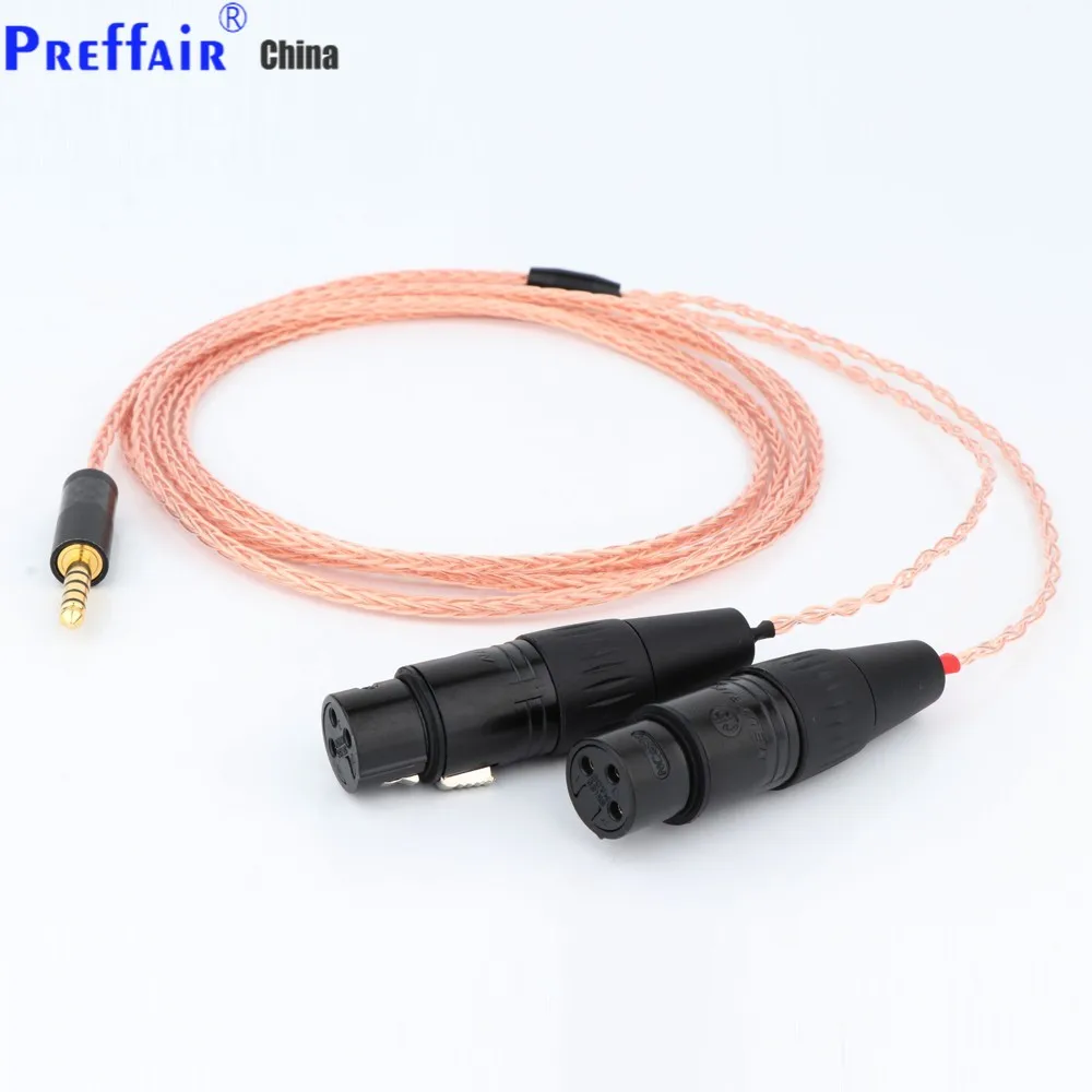 8 Cores Single crystal copper 4.4mm Plug to Dual 3Pin XLR Female/Male Connector Audio Adapter Cable