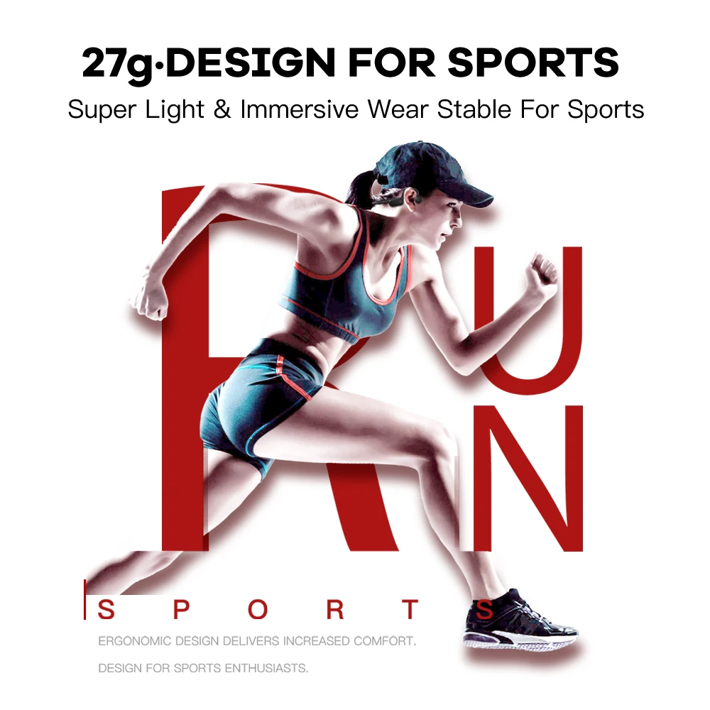 Bluetooth-наушники AIKSWE, беспроводная Спортивная гарнитура с открытым ухом, IPX4, объемный звук, стереонаушники, Hands-Free, для езды на велосипеде, бега