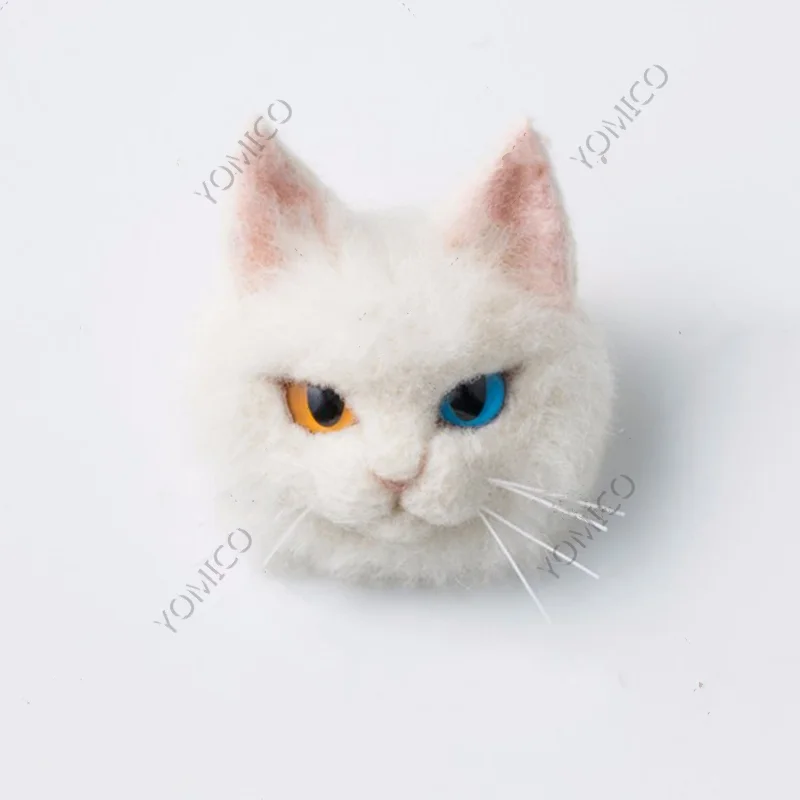 YOMICO Cat Brooch Plushie Craft kit Wool for felting Needlework Felt handmade doll Handicraft Goyard dolls sewing kits