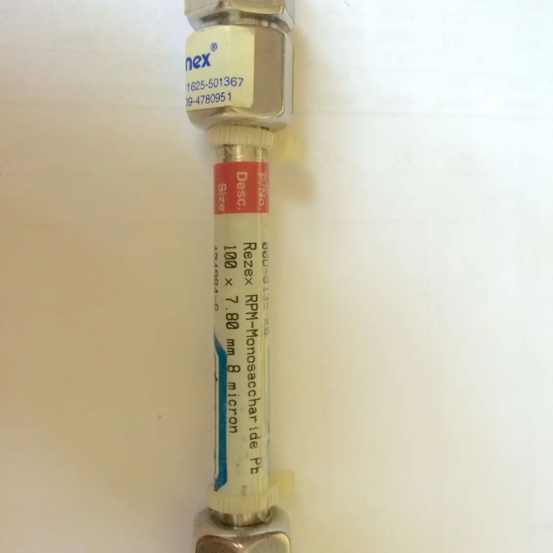 

For Rezex Carbohydrate Organic Acid Analysis Ion Column