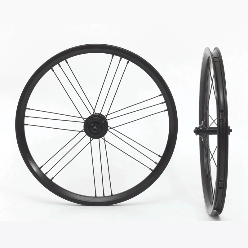 990g Aceoffix 1~3 Speed Dark Wheel Set for Brompton front 14 hole rear 21 hole 16inch 349 Front 74mm Rear 112mm Wheelset