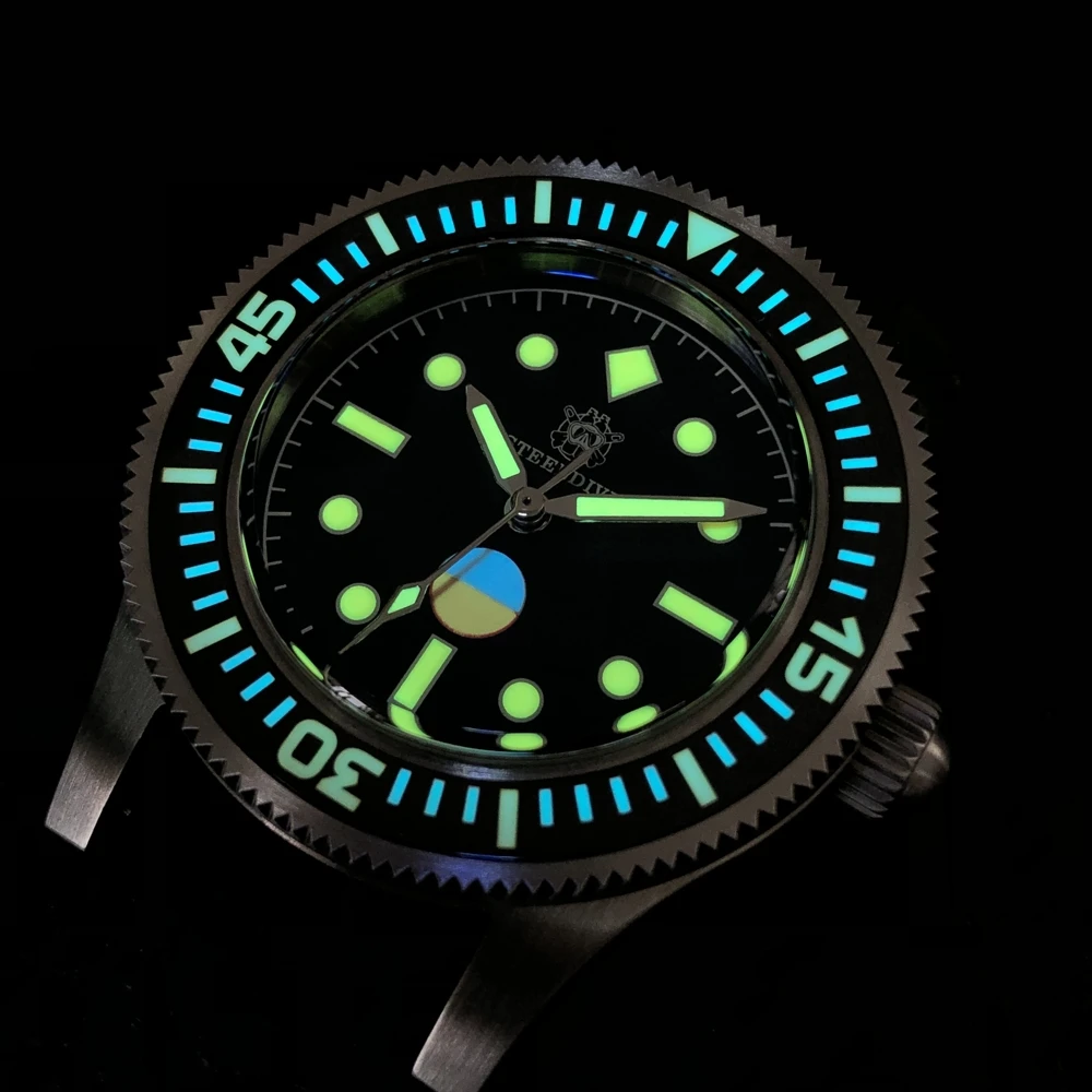 Steeldive 62mas Men Dive Watch,mens Automatic Watches Mechanical Wristwatch 300m Waterproof BGW-9 Luminous Clock Ceramic Bezel