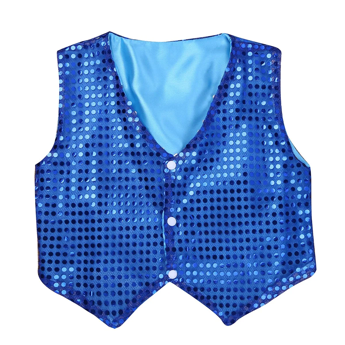 Kids Boy Sequined Vests Flower Boy's Clothes Hip-hop Waistcoats Vest Children Jazz Dance Rave Birthday Party Dressy Costume