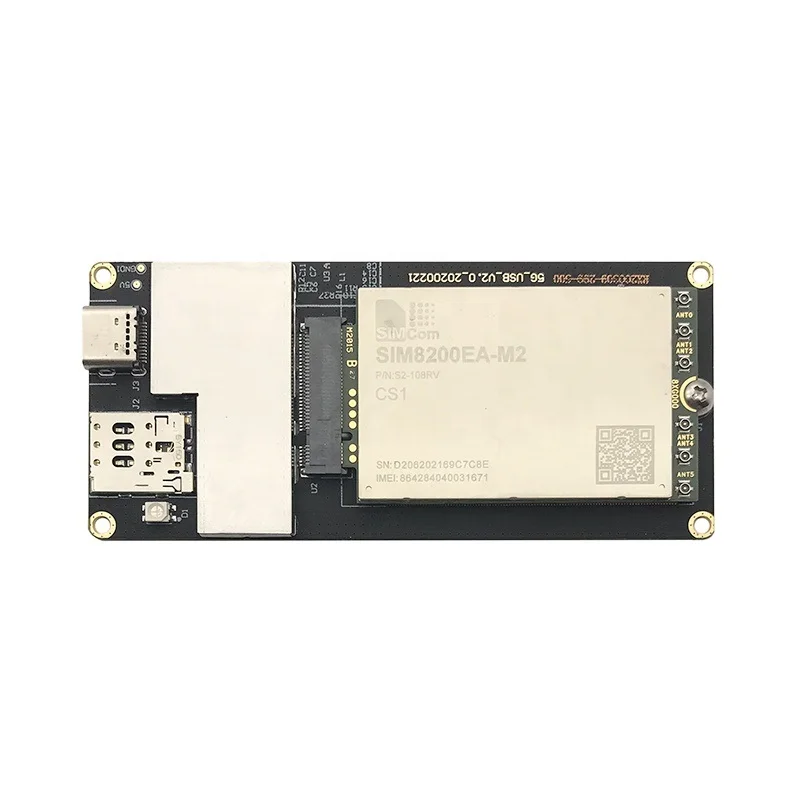 SIMCOM SIM8200EA‐M2 5G module with USB adapter NGFF to MINI PCIe Nano SIM card NR/LTE‐FDD/LTE‐TDD/HSPA+ M.2 R15 NSA/SA Sub‐6G