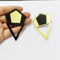 KUGUYS Triangle Geometric Big Stud Earrings for Women Acrylic Fashion Jewelry Hyperbole DJ DS Dancer Cool Accessories