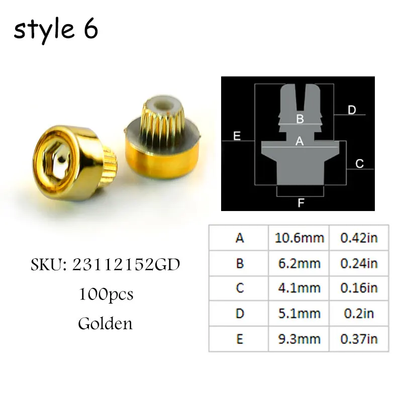 100-Pack 14mm Wheel Rivet Rim Lip Replacement Nuts – ABS Plastic, 8mm Hole, For Car Wheel Decoration (Gold)