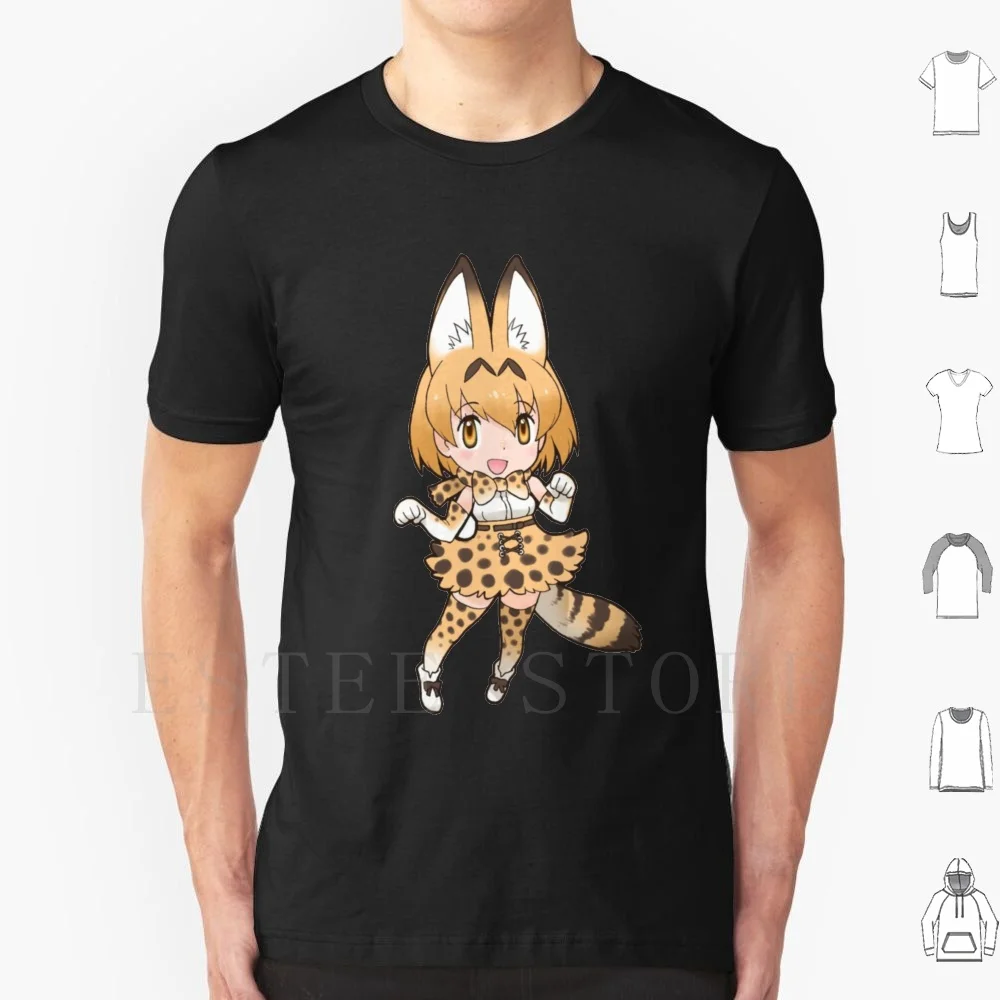 Kemono Friends Serval T Shirt DIY Big Size 100% Cotton Anime Cg Kemono Friends Kemono Friends Cute Kawaii Tiger Animal Animal