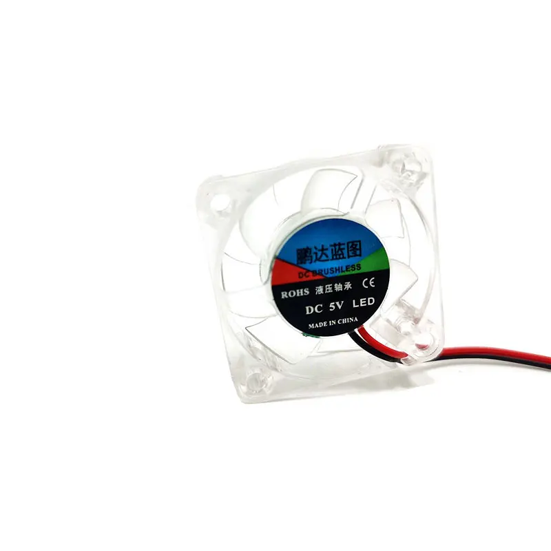 4010 40x40x10MM DC 5V 12V 24V Cooling Fan Automatic Color Change Transparent LED Iight Emitting Hydraulic Bearing 2PIN