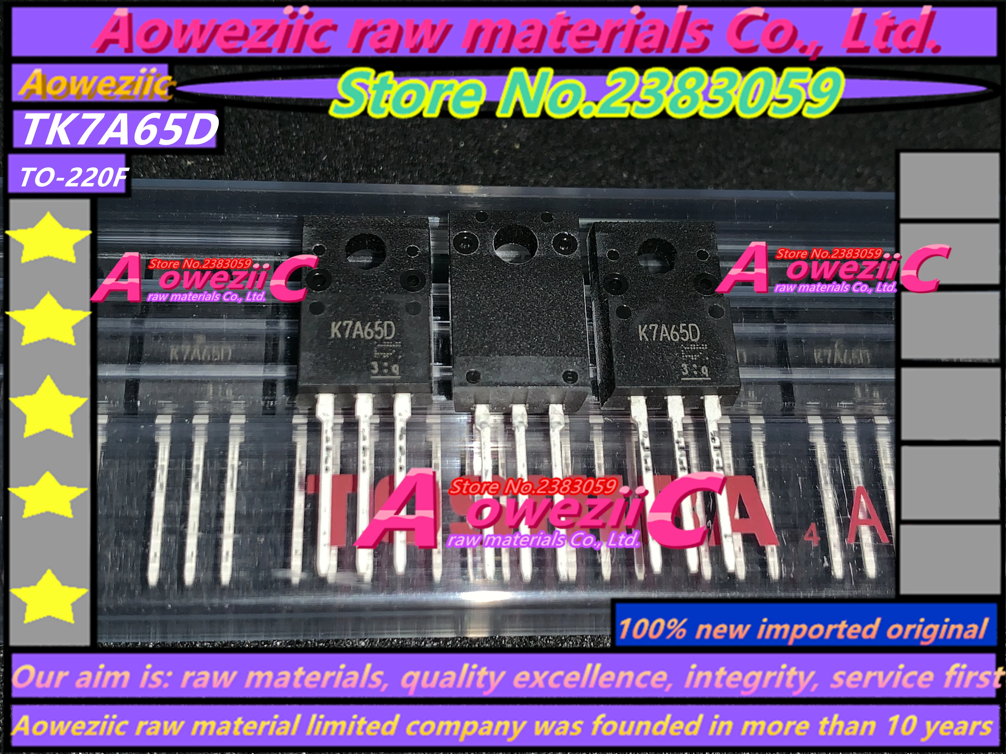 100% novo importado originais TK7A45DA K7A45DA TK7A50D K7A50D TK7A60W K7A60W TK7A65D K7A65D TK7A65W K7A65W TK7A60V K7A60V TO-220F