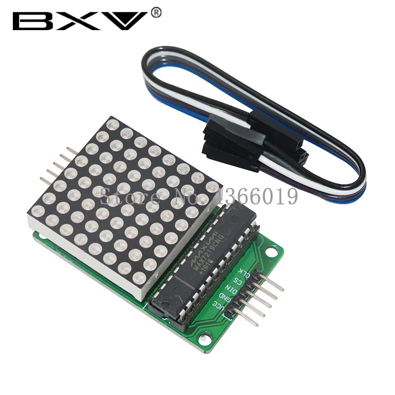 MAX7219 Dot Matrix Module DIY Kit 5V Interface 8 x 8 Single-Chip MCU LED Display Control Module Finished Product with 5pcs Jumpe