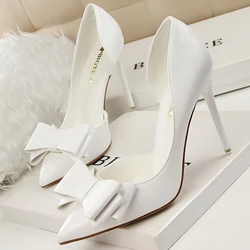 BIGTREE Shoes Bow-knot Woman Pumps Stiletto 10.5 Cm Women Basic Pump Pointed Toe Classic Pumps Sexy High Heels Women Shoes 2024