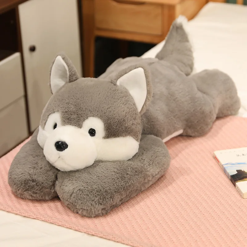 

Squishy Plush Husky Cartoon Lying Plush Stuffed Fluffy Dog Big Puppy Doll Lovely Animal Plush Pillow For Children Birthday Gift