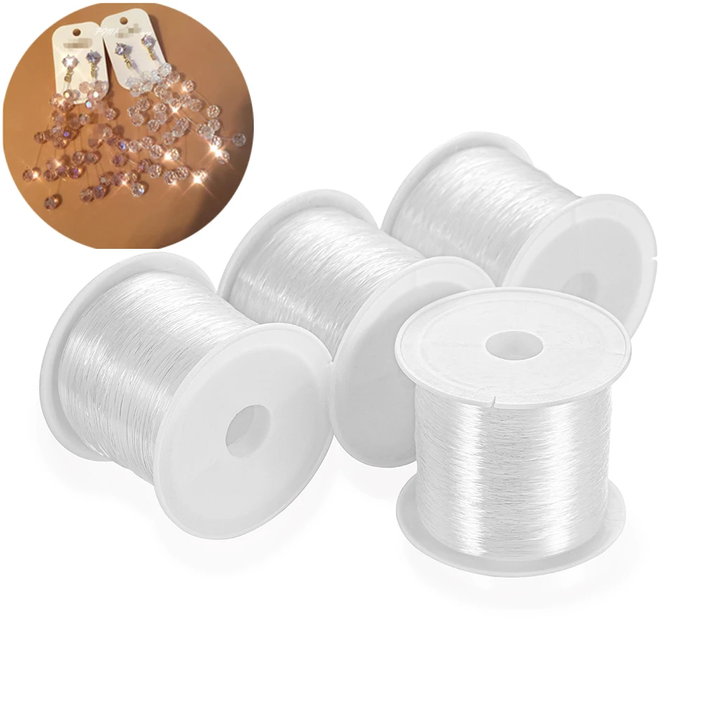 1roll/pack 8-90m 0.2-0.8mm Transparent Non-stretch Crystal Cord Thread Beading Crystal Rope For DIY Jewelry Making Accessories