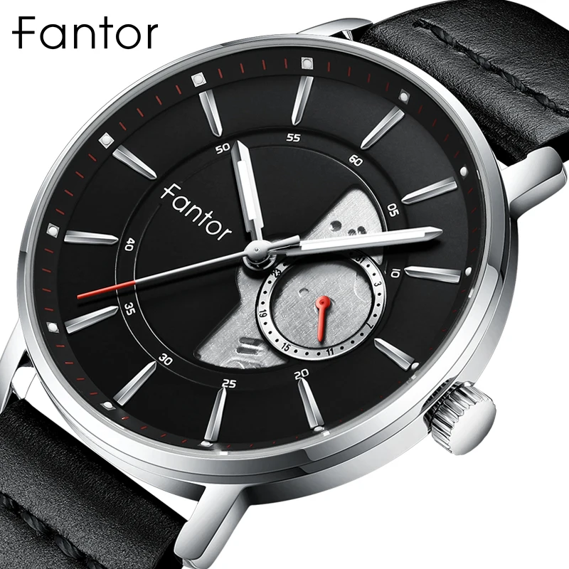 Fantor Luxury Watch Men Business Fashion Classic Black Leather Watch Quartz Wristwatch Mens Top Brand Luminous Hand Wrist Watch