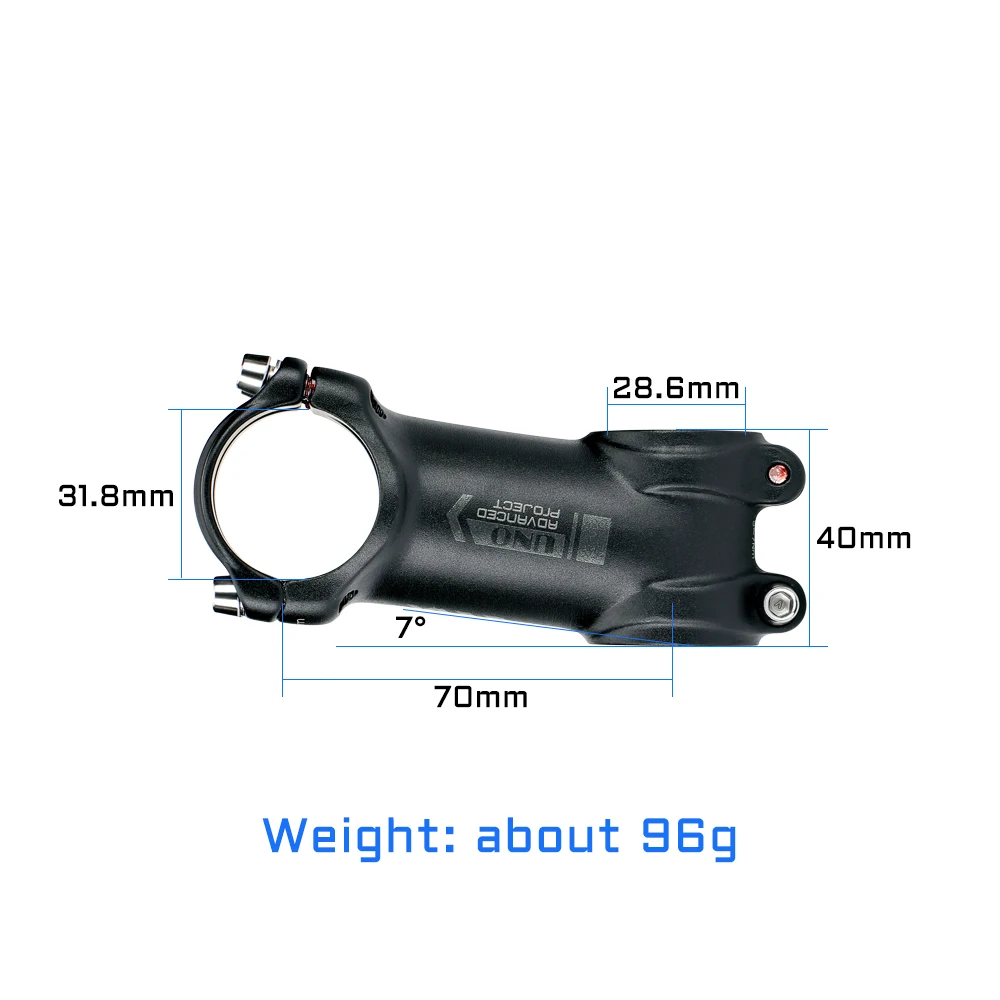 UNO Ultraleicht Bike Stem 7 Grad 31,8mm Kalloy König Stammt AL7050 60 70 80 90 100 110 120 130mm MTB Road Fahrrad Lenker Vorbau