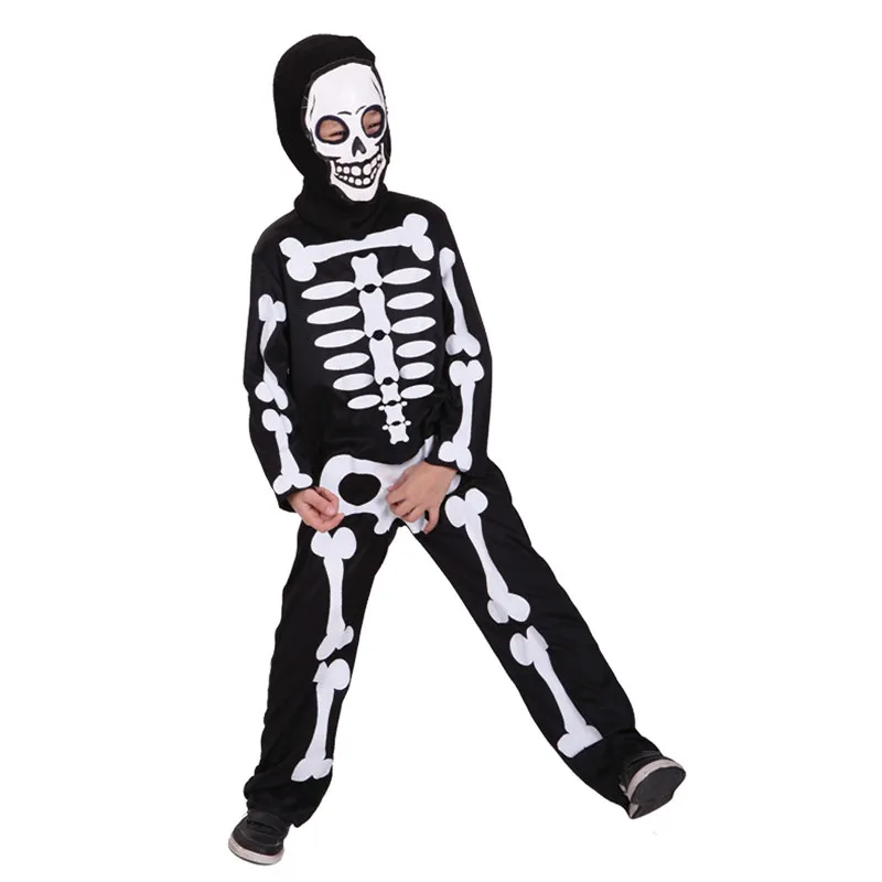 Kind gruselige Knochen total skelet bones Kostüm Skelett Kostüme für Jungen Halloween Purim Party Karneval verkleiden umorden