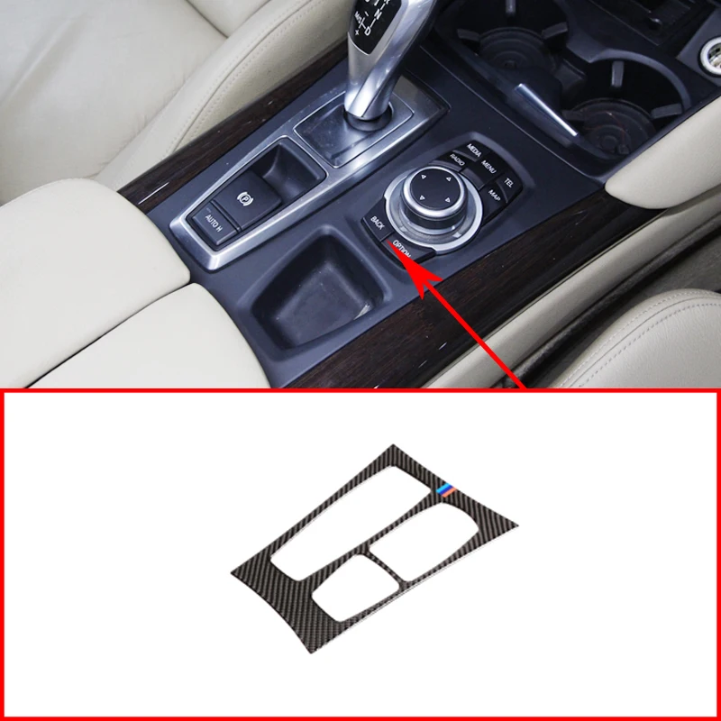

Soft Carbon Fiber For BMW X5 X6 E70 E71 2010 2011 2012 2013 LHD and RHD Interior Gear Shift Frame Trim Stickers Accessories