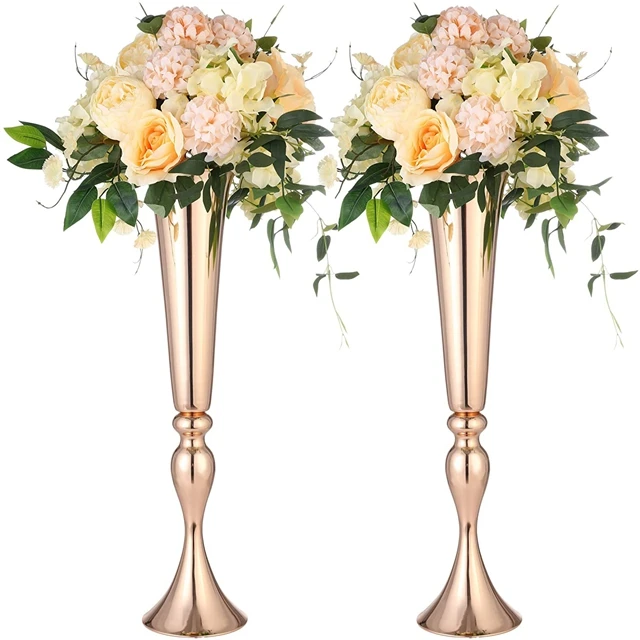 

20pcs)Wedding Vase Golden Floor Metal Geometry Stand Wedding Flower Vase For Wedding Banquet Dining qq336