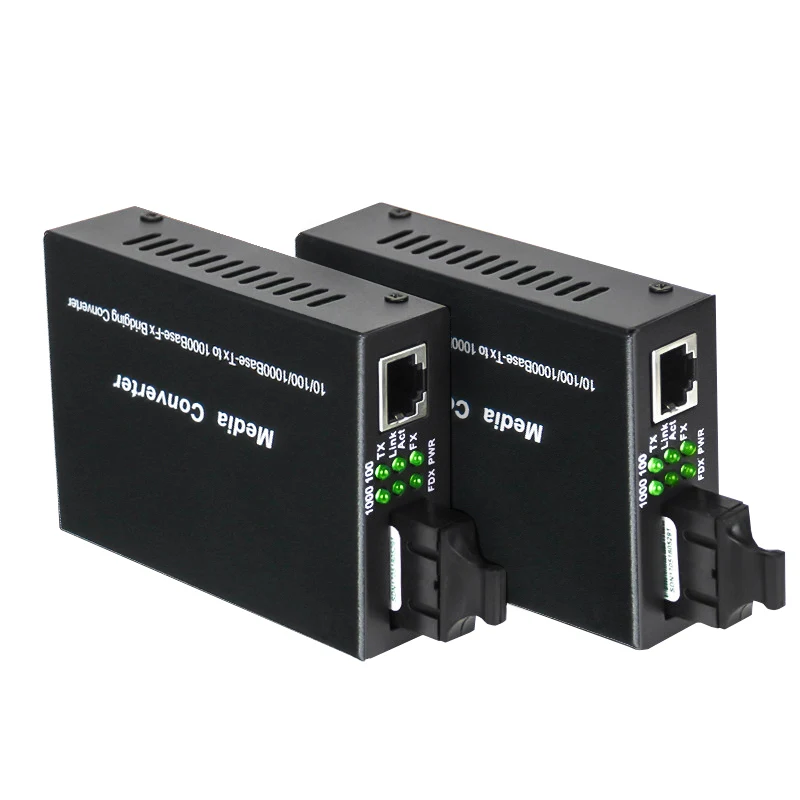 Gigabit Ethernet Fiber Media Converter with a Built-in 1Gb Singlemode SC Transceiver,10/100/1000M RJ45 to 1000Base-LX,up to 20km