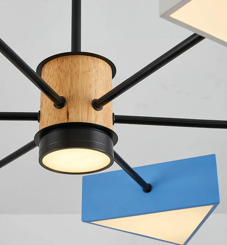 Imagem -05 - Modern Nordic Wood Chandelier Lamp Quarto Infantil Sala de Jantar Sala de Estar Candeeiros Suspensos Luminária ac 220v 42w