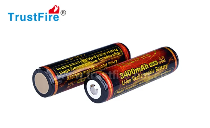 2 sztuk/partia Trustfire 18650 bateria 3.7V 3400 mAh litowo-jonowy aparat latarka latarka bateria 18650 akumulator PCB