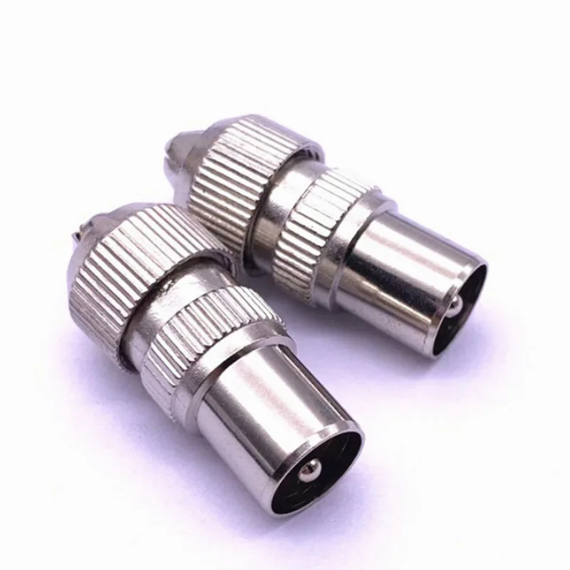 5pcs metal 9.5 Cable TV plug without welding type RF head RF cable connector TV head closed circuit head bamboo male  bnc RCA