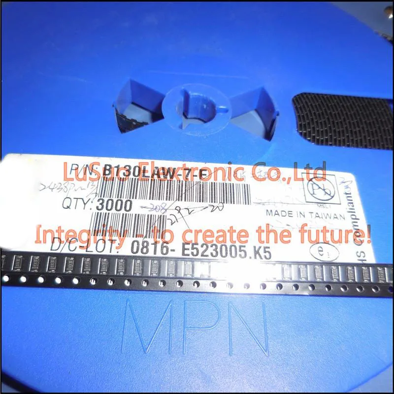 100 قطعة B130LAW-7-F وسم: SX B130LAW-7 B130LAW B130 SOD-123 1A 30V