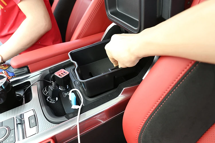 Auto Mittelarmlehne Aufbewahrungsbox Mittelkonsole Organizer Fach für Land Rover Range Rover Sport Vogue 2013-21 (mit Kühlschrank) – Detail 4