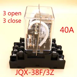 JQX-38F/3Z high power 3 open 3 close relay 12V 24V high current  intermediate  three phase electromagnetic relay 40A