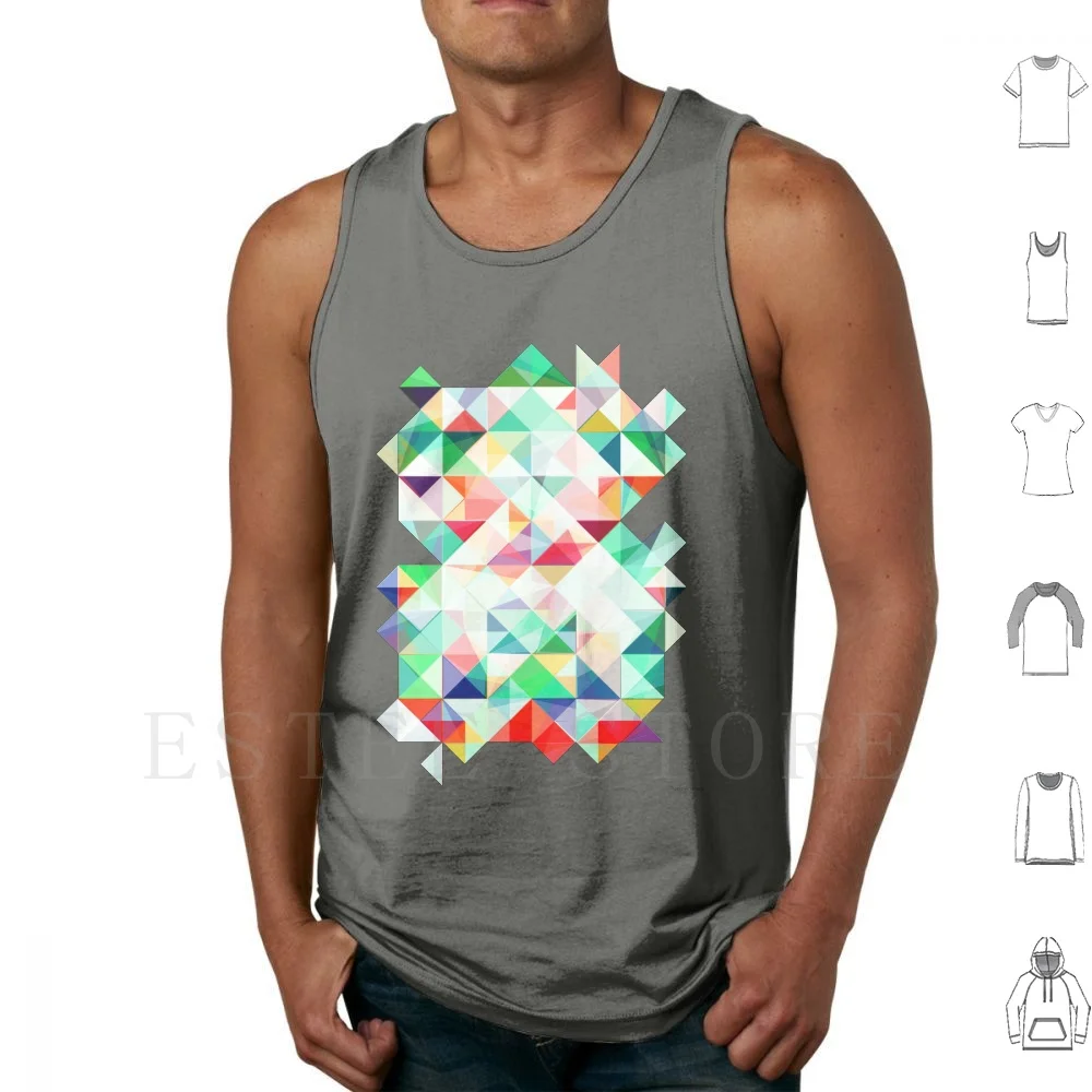 Rainbow Prism Tank Tops Vest Vector Abstract Pattern Rainbow Geometric Colourful Spectrum Light Polygon