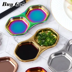 1PC Stainless Steel Japanese Kitchen Seasoning Small Sauce Dish Bowl Separate Sushi Vinegar Soy Plates Tableware Food Snack Tray