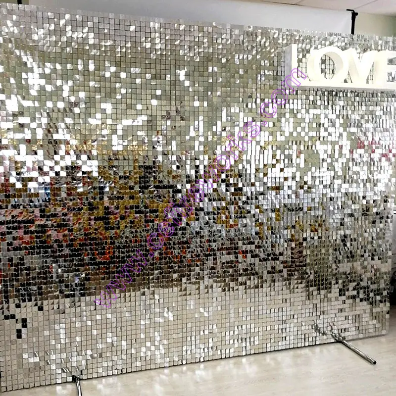 

party Square Air Active Glitter Decorative Wedding Backdrop Custom Shop Window Background Decoration Shimmer Sequin Wall Panel