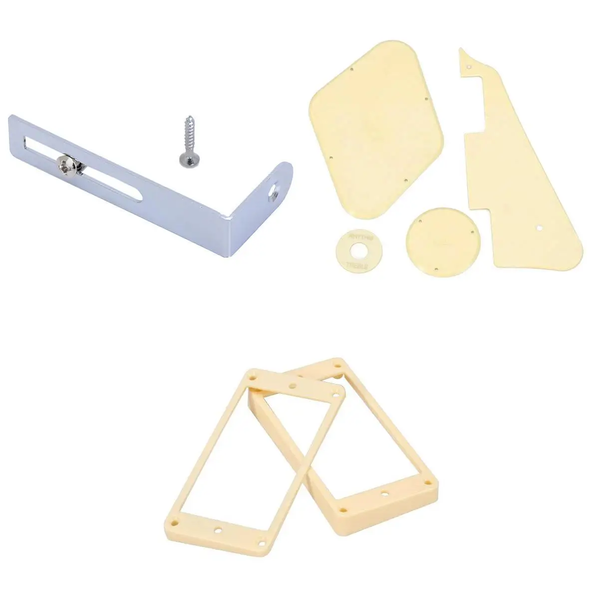 Cream Pickups Frame+ Pickguard Bracket + Cavity Switch Covers Kit For LP Guitar