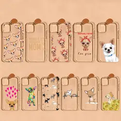 치와와 강아지 휴대폰 케이스, 아이폰 11 12 프로 XS MAX 8 7 6 6S 플러스 X 5S SE 2020 XR 케이스