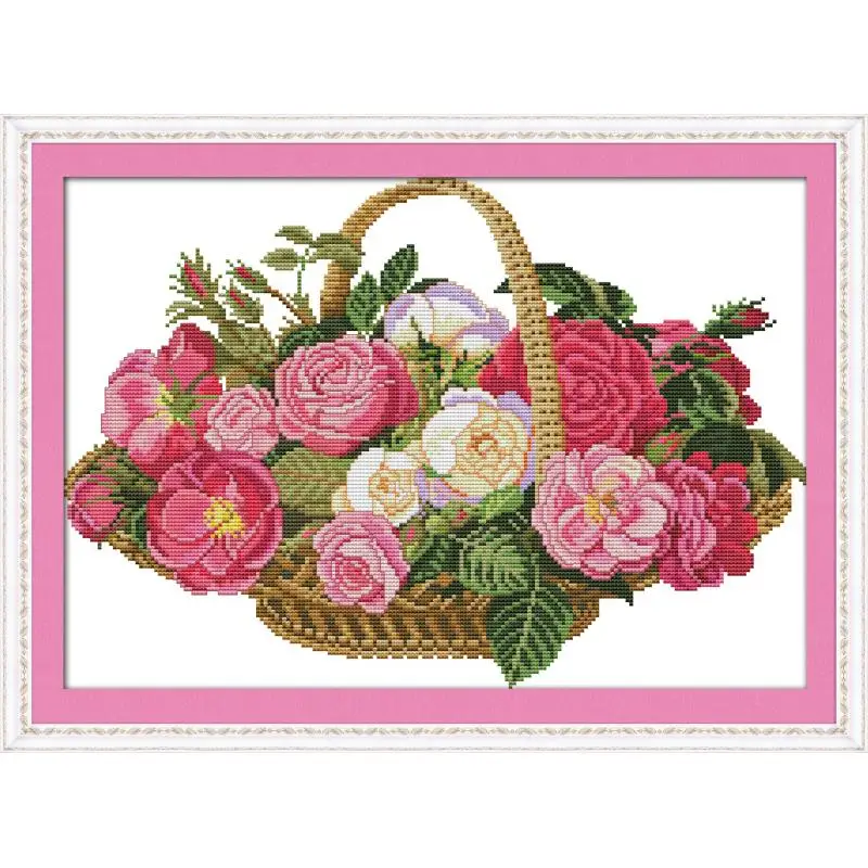 Various Flower Basket Counting Cross Stitch Kit DMC Embroidery Kit 11CT 14CT DIY Kit Embroidery Needlework Set Home Decoration