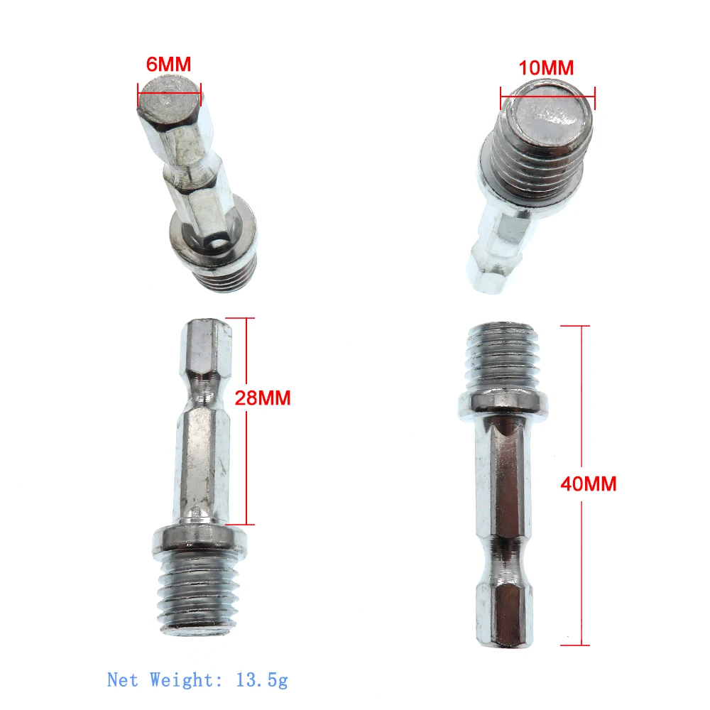 10/14mm 1/4 Hexagon Connecting Rod Adapter Drill Chuck M10 M14 Polishing Disc Connection Hexagon Connecting Rod