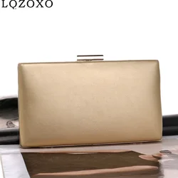 2021 New Women PU Fashion Clutch Mixed Color Leather Metal Ladies Evening Bags Party Wedding Bridal Handbags